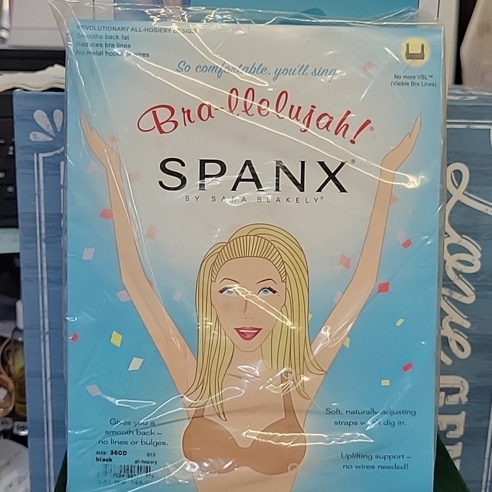 Spanx Bra-llelujah Comfort Bra Black 36CD New Sealed Package